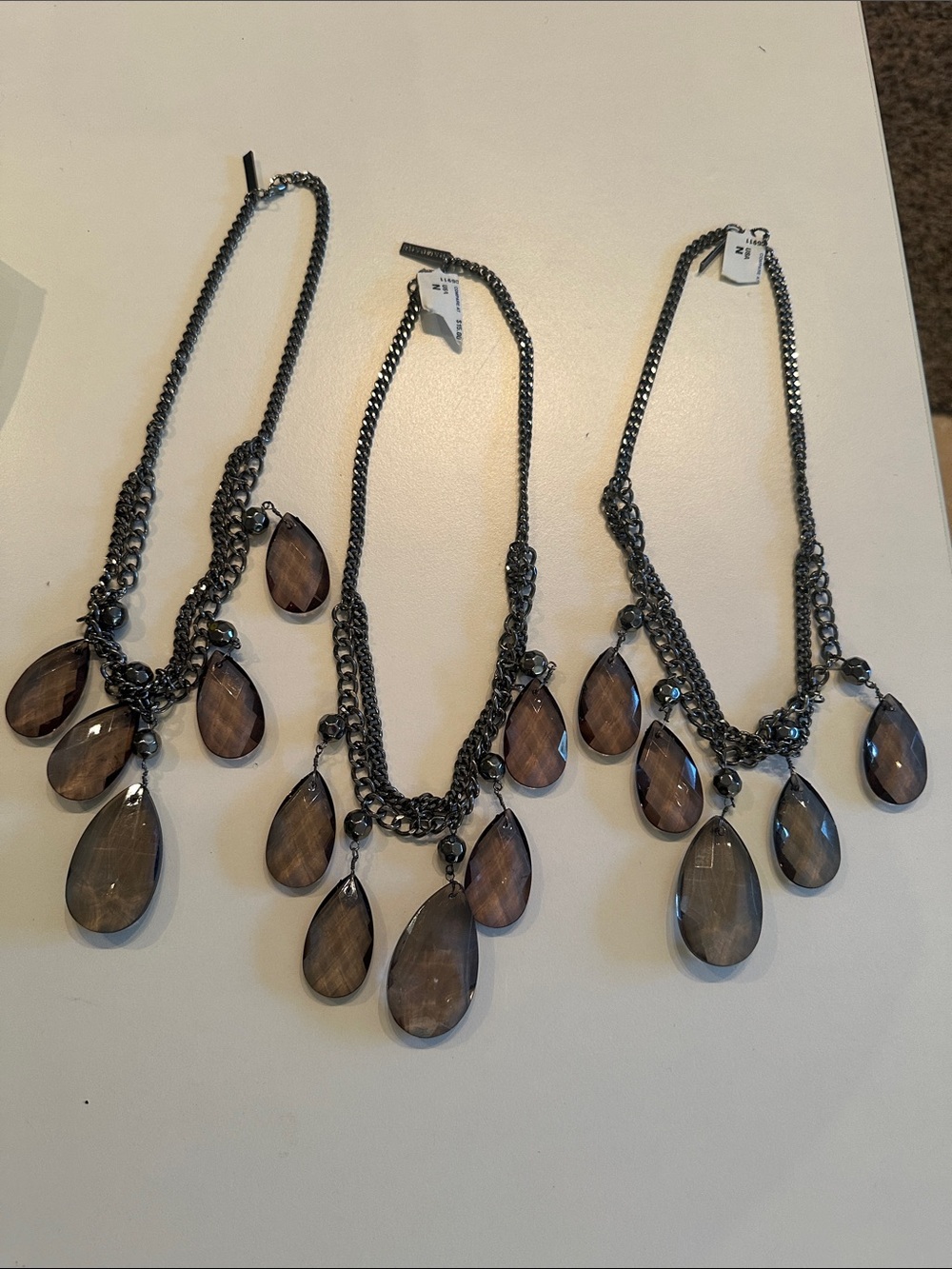 Smoky Teardrop Statement Necklace - Women Jewelry